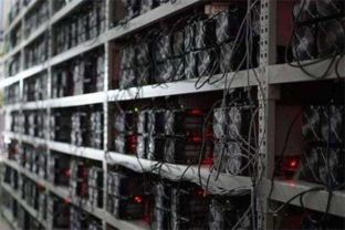 A high-density Bitcoin mining rig setup demonstrating the need for robust power infrastructure